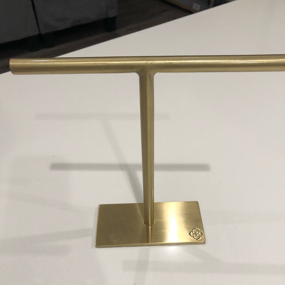 T-Bar Jewelry Stand In Antique Brass